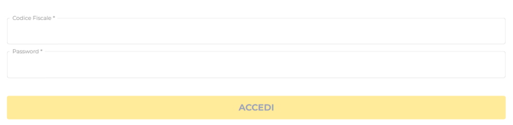 Modulo di accesso GoldBet con codice fiscale e password